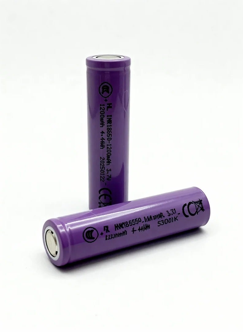 وبوت جي سي سي بطارية 18650 ليثيوم أيون قابلة لإعادة الشحن 3.7 فولت مسطحة الرأس | 1200mAh ×2 (إجمالي طاقة 2400mAh) خلايا ليثيوم قابلة للشحن | طاقة آمنة لأردوينو، سيارة روبوت، سيارات RC، وحدات IoT، مصابيح LED ومشاريع إلكترونية (عبوة 2) - Image 1